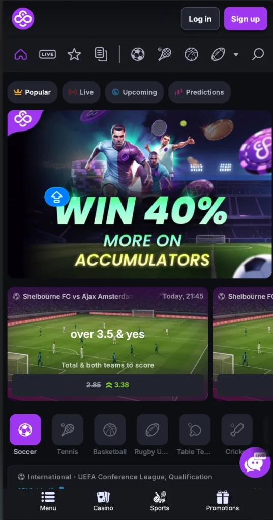 Crypto Sports Betting at CoinCasino