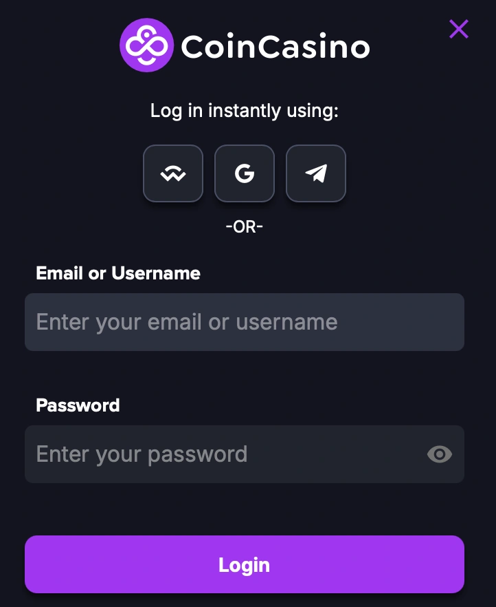 Log In via the Official Website